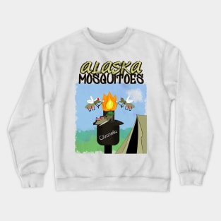 Alaska Mosquitoes Cartoon - Camping by Tiki Torch Crewneck Sweatshirt